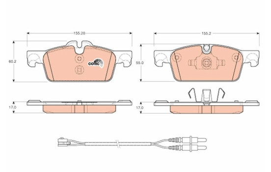 Brake Pad Set, disc brake COTEC GDB1929 TRW, Image 2