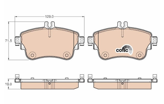 Brake Pad Set, disc brake COTEC GDB1933 TRW, Image 2