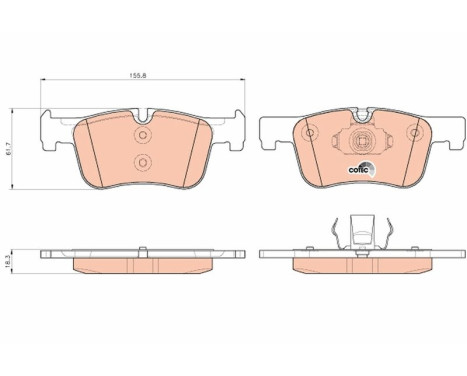 Brake Pad Set, disc brake COTEC GDB1934 TRW, Image 2