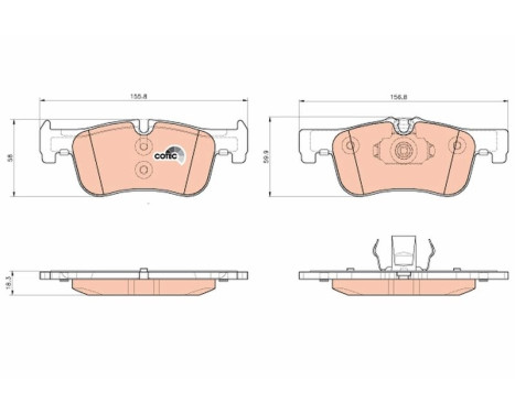 Brake Pad Set, disc brake COTEC GDB1935 TRW, Image 2