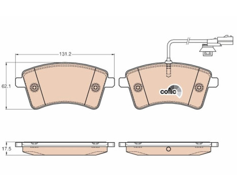 Brake Pad Set, disc brake COTEC GDB1941 TRW, Image 2