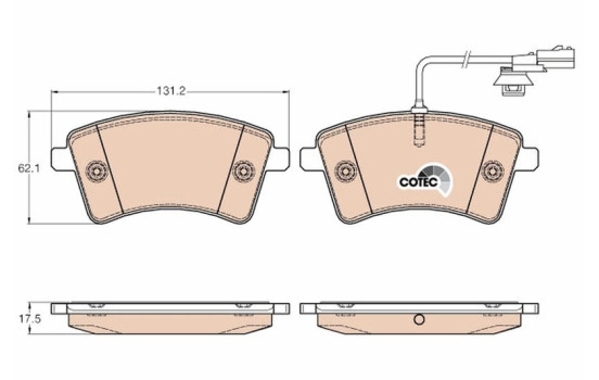 Brake Pad Set, disc brake COTEC GDB1941 TRW, Image 2