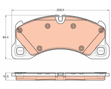 Brake Pad Set, disc brake COTEC GDB1969 TRW, Image 2