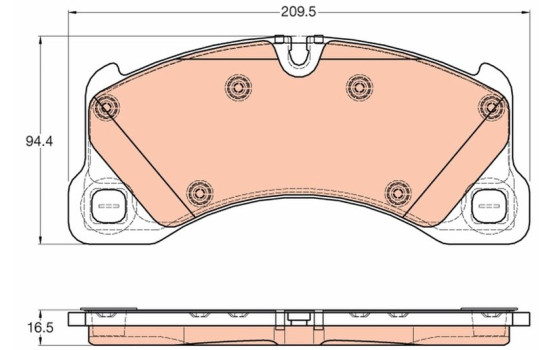 Brake Pad Set, disc brake COTEC GDB1969 TRW, Image 2