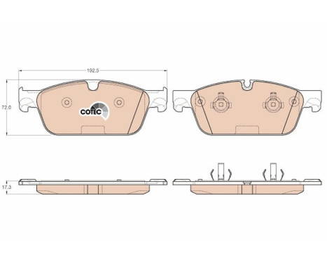 Brake Pad Set, disc brake COTEC GDB1970 TRW