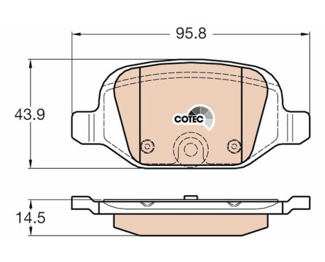 Brake Pad Set, disc brake COTEC GDB1981 TRW, Image 2