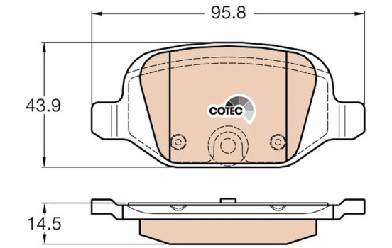 Brake Pad Set, disc brake COTEC GDB1981 TRW, Image 2