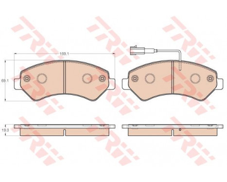 Brake Pad Set, disc brake COTEC GDB1982 TRW