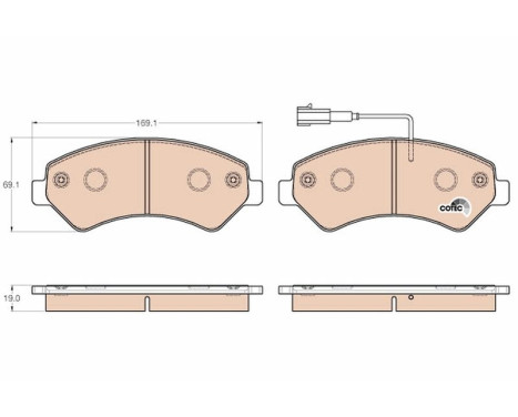 Brake Pad Set, disc brake COTEC GDB1982 TRW, Image 2