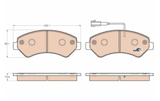 Brake Pad Set, disc brake COTEC GDB1982 TRW, Image 2