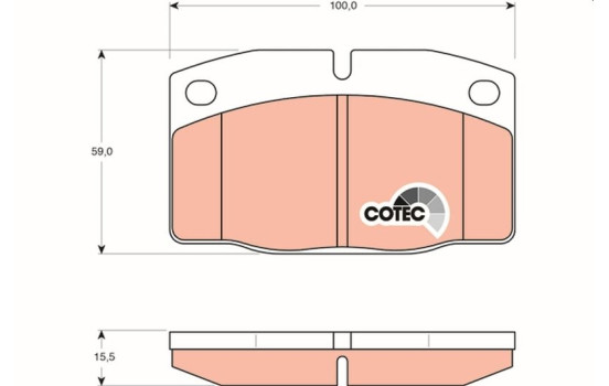 Brake Pad Set, disc brake COTEC GDB199 TRW, Image 2