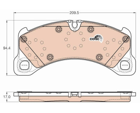 Brake Pad Set, disc brake COTEC GDB2004 TRW, Image 2