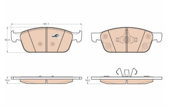 Brake Pad Set, disc brake COTEC GDB2009 TRW, Image 2