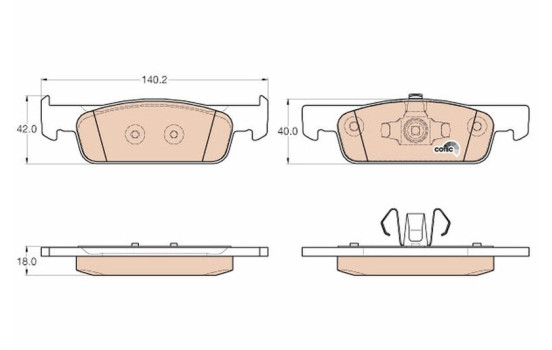 Brake Pad Set, disc brake COTEC GDB2016 TRW, Image 2