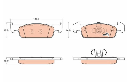 Brake Pad Set, disc brake COTEC GDB2018 TRW, Image 2