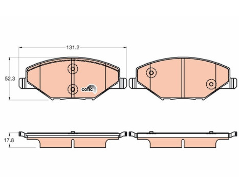 Brake Pad Set, disc brake COTEC GDB2027 TRW