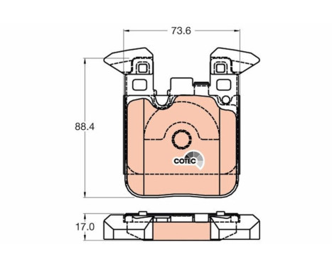 Brake Pad Set, disc brake COTEC GDB2028 TRW, Image 2