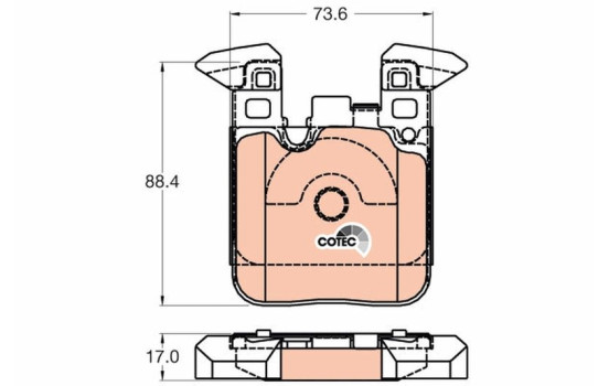 Brake Pad Set, disc brake COTEC GDB2028 TRW, Image 2