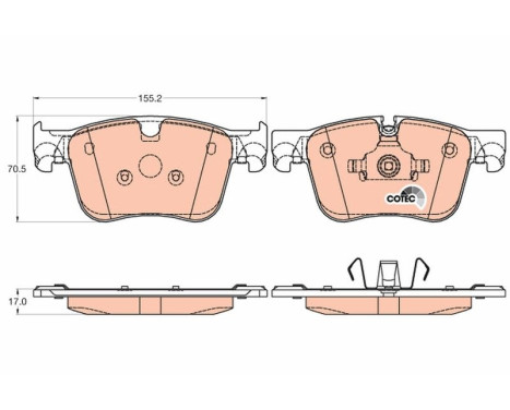 Brake Pad Set, disc brake COTEC GDB2035 TRW