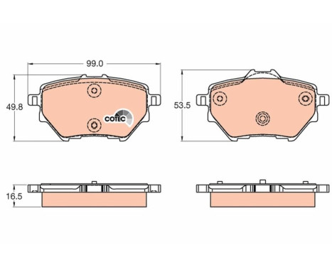 Brake Pad Set, disc brake COTEC GDB2036 TRW, Image 2