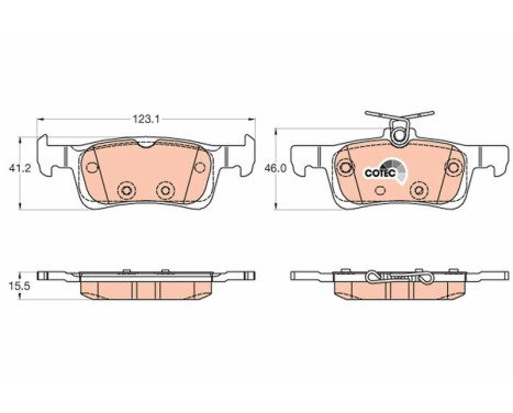 Brake Pad Set, disc brake COTEC GDB2037 TRW