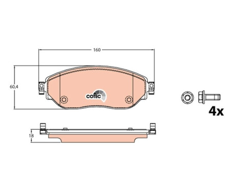 Brake Pad Set, disc brake COTEC GDB2096 TRW, Image 6