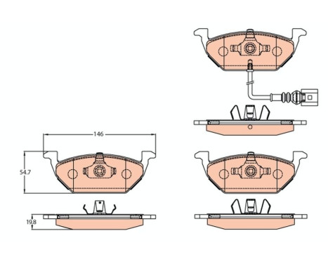 Brake Pad Set, disc brake COTEC GDB2108 TRW, Image 2