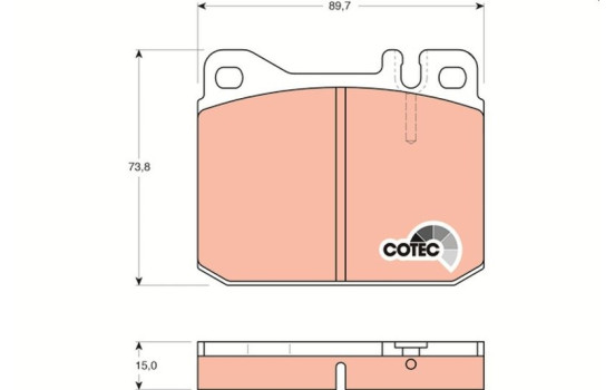 Brake Pad Set, disc brake COTEC GDB242 TRW, Image 2