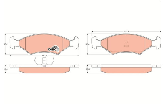 Brake Pad Set, disc brake COTEC GDB255 TRW, Image 2