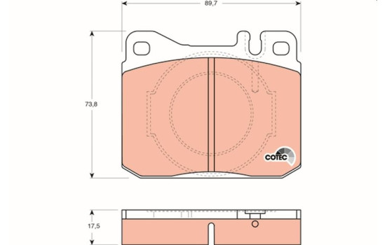 Brake Pad Set, disc brake COTEC GDB264 TRW, Image 2
