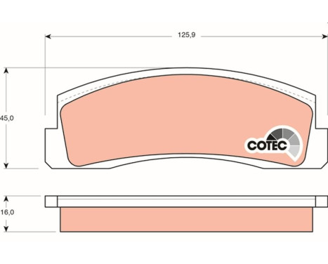 Brake Pad Set, disc brake COTEC GDB265 TRW, Image 2