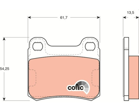 Brake Pad Set, disc brake COTEC GDB294 TRW, Image 2