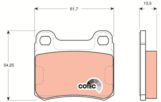 Brake Pad Set, disc brake COTEC GDB294 TRW, Image 2