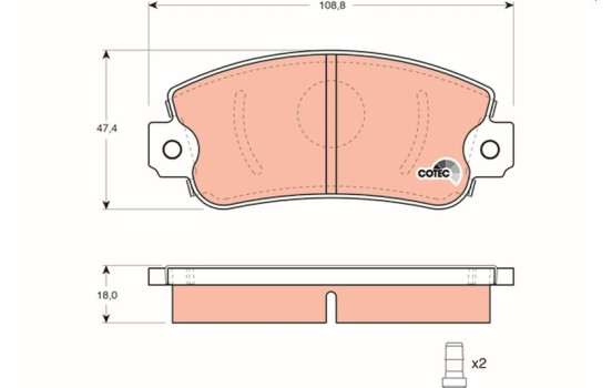 Brake Pad Set, disc brake COTEC GDB297 TRW, Image 2