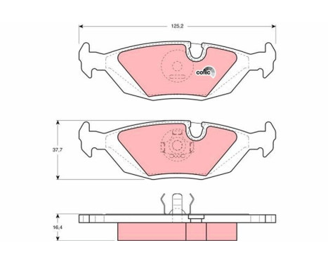 Brake Pad Set, disc brake COTEC GDB299 TRW, Image 2