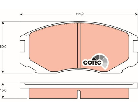 Brake Pad Set, disc brake COTEC GDB3046 TRW, Image 2