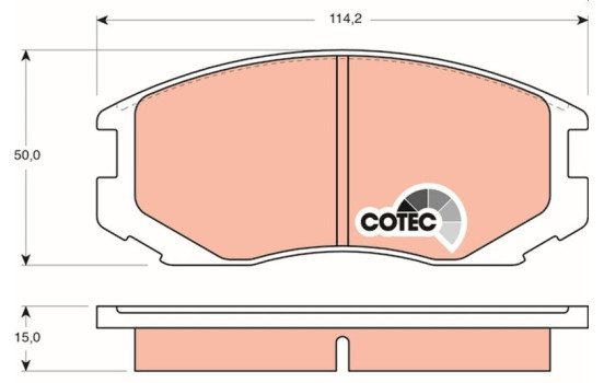 Brake Pad Set, disc brake COTEC GDB3046 TRW, Image 2