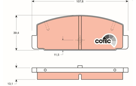 Brake Pad Set, disc brake COTEC GDB3088 TRW, Image 2