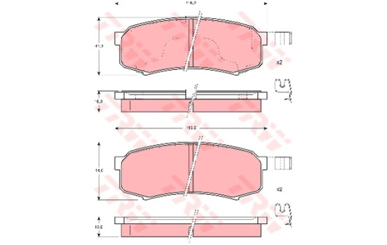 Brake Pad Set, disc brake COTEC GDB3110 TRW