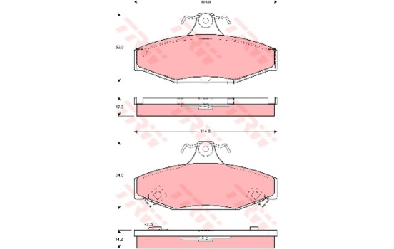 Brake Pad Set, disc brake COTEC GDB3135 TRW