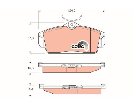 Brake Pad Set, disc brake COTEC GDB3168 TRW, Image 2