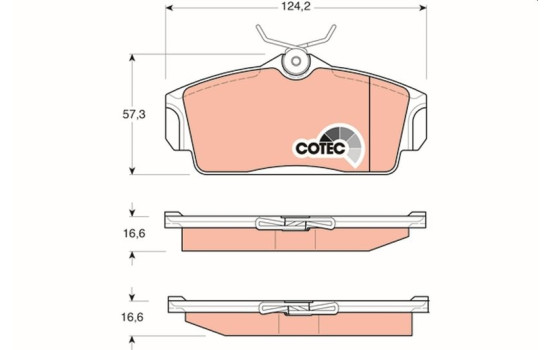 Brake Pad Set, disc brake COTEC GDB3168 TRW, Image 2