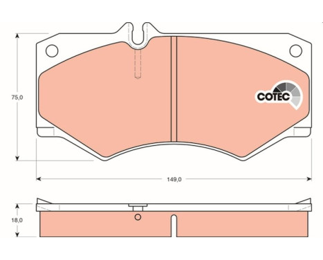 Brake Pad Set, disc brake COTEC GDB317 TRW, Image 2