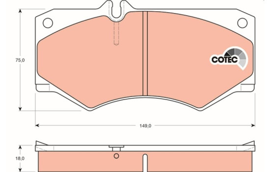 Brake Pad Set, disc brake COTEC GDB317 TRW, Image 2