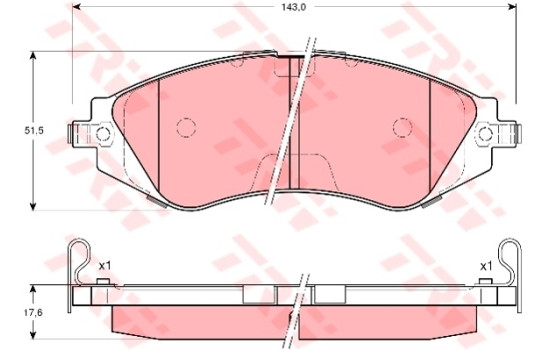 Brake Pad Set, disc brake COTEC GDB3171 TRW