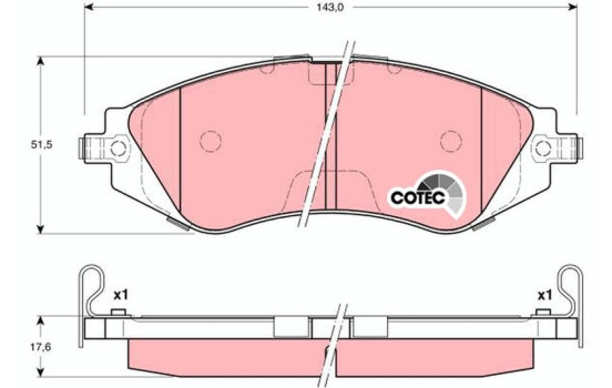 Brake Pad Set, disc brake COTEC GDB3171 TRW, Image 2
