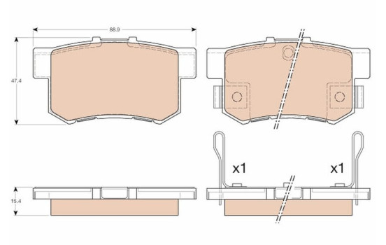 Brake Pad Set, disc brake COTEC GDB3175 TRW, Image 2