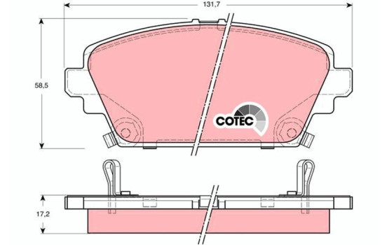 Brake Pad Set, disc brake COTEC GDB3186 TRW, Image 2