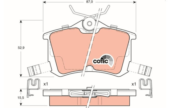 Brake Pad Set, disc brake COTEC GDB3190 TRW, Image 2
