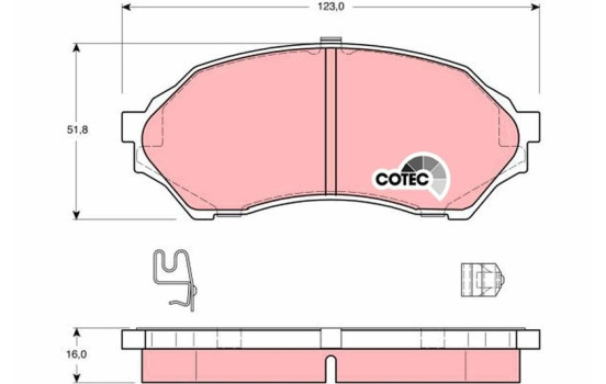 Brake Pad Set, disc brake COTEC GDB3193 TRW, Image 2